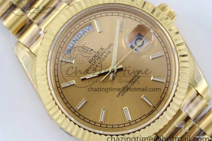 Dial YG Steel 40mm 1:1 Best TWF A2836 Crystal Date 904L YG Edition on Bracelet Day YG 0430